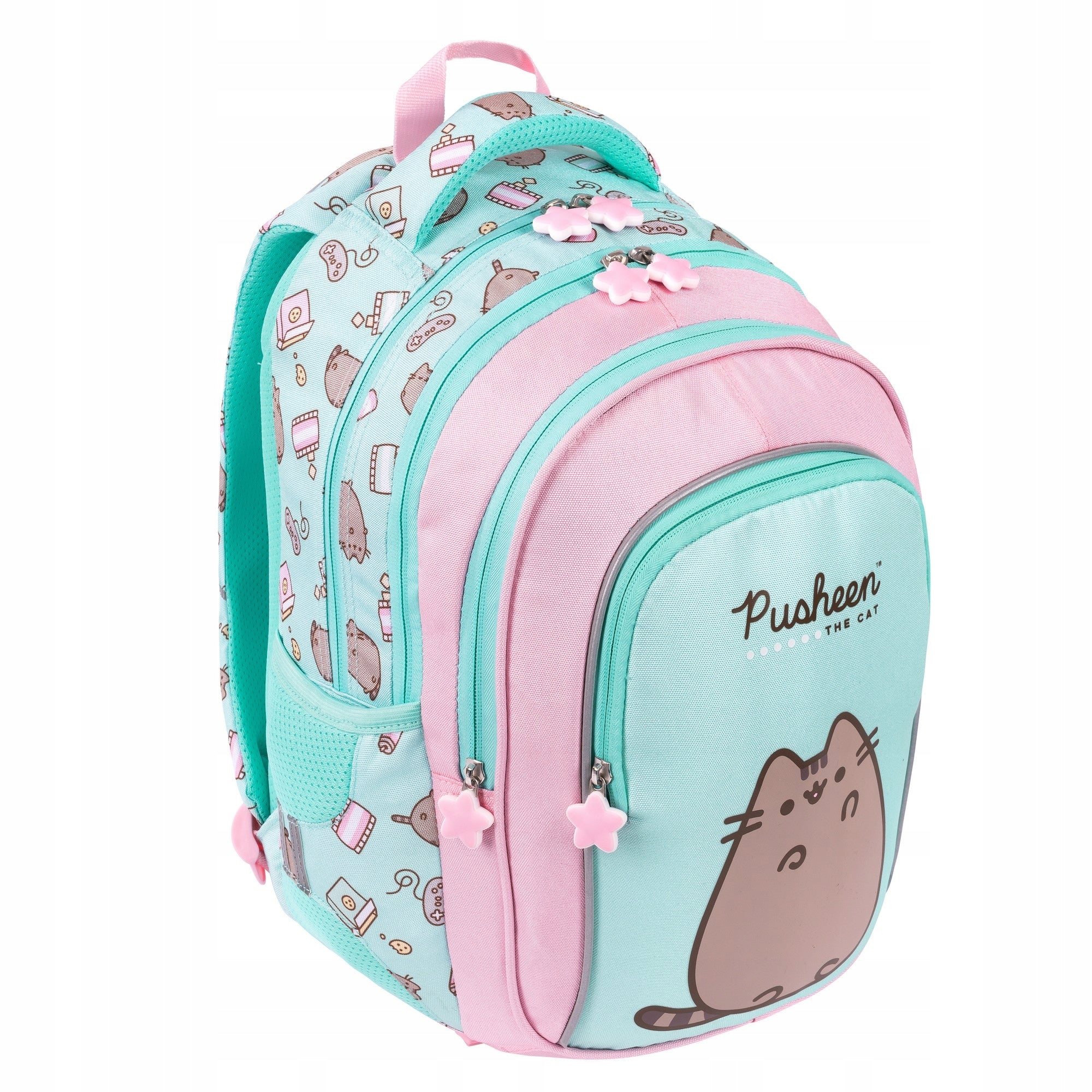 SCHOOL BACKPACK FOR GIRLS BPL58 CAT PUSHEEN PASTEL St.Majewski Brand St. Majewski