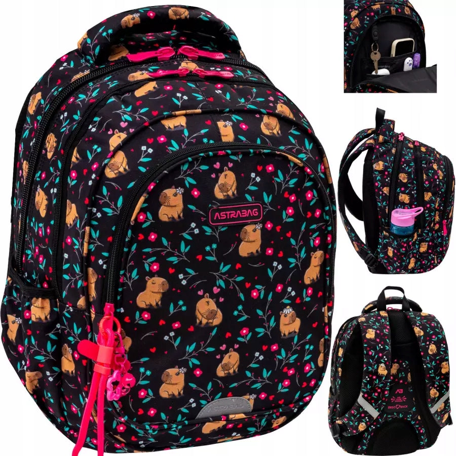 SCHOOL BACKPACK FOR GIRLS CAPYBARA