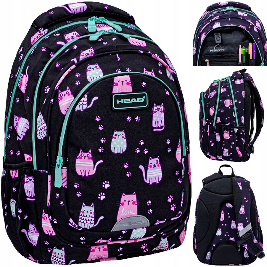 SCHOOL BACKPACK FOR GIRLS HEAD Class 1 3 CAT KITTENS