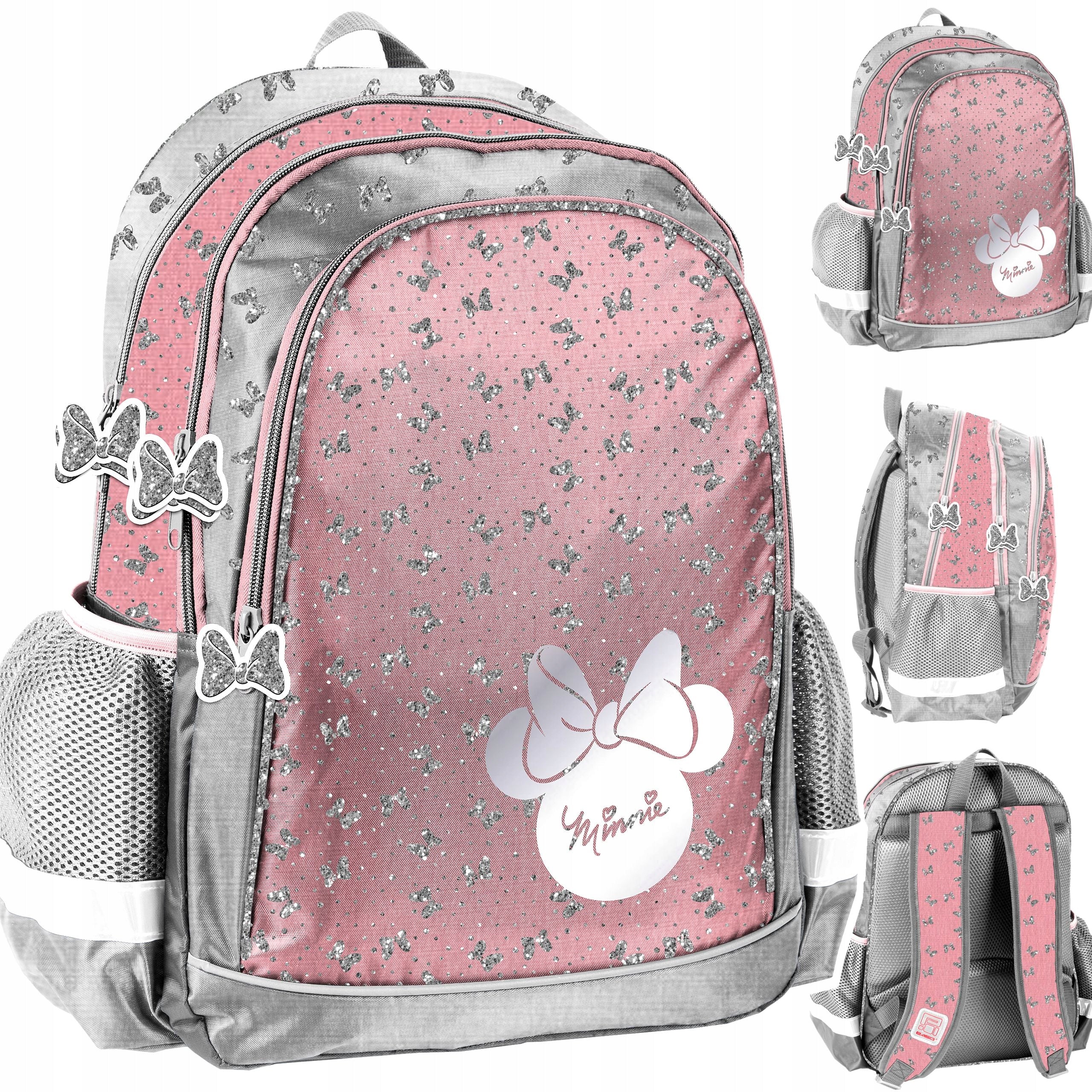 SCHOOL BACKPACK FOR GIRLS PINK 3 COMPARTMENT 18 LITERS MOUSE MINNIE