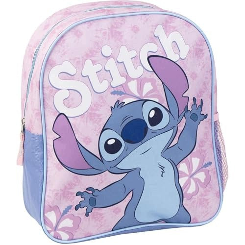 SCHOOL BACKPACK FOR GIRLS PINK POLYESTER PRINT STITCH 25X20X29 Brand no brand