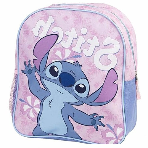 SCHOOL BACKPACK FOR GIRLS PINK POLYESTER PRINT STITCH 25X20X29