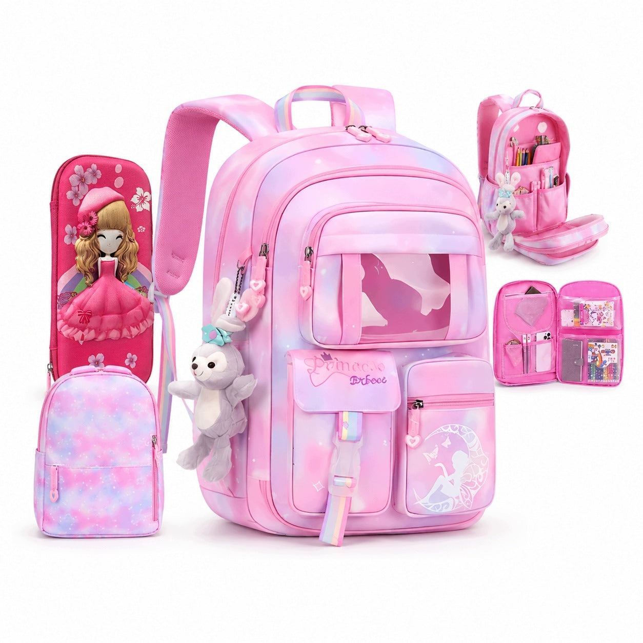 SCHOOL BACKPACK FOR GIRLS SATCHEL CLASS 1 3 LARGE SET Packaging status original