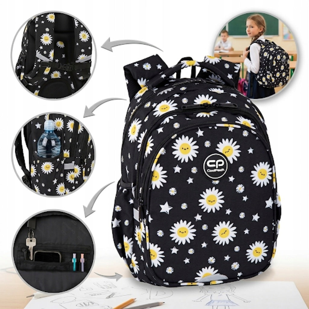 SCHOOL BACKPACK FOR GIRLS SATCHEL DAISY IN DAISIES CP