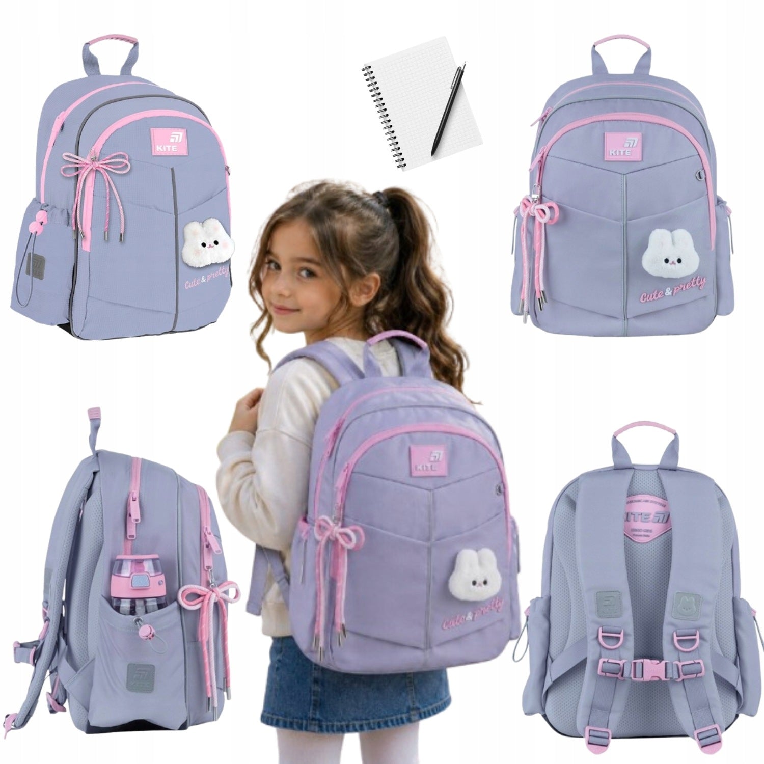 SCHOOL BACKPACK FOR GIRLS YOUTH SATCHEL FOR GRADES 1-3 LIGHT 12L