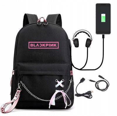 SCHOOL BACKPACK FOR SCHOOL BLACKPINK USB K-POP
