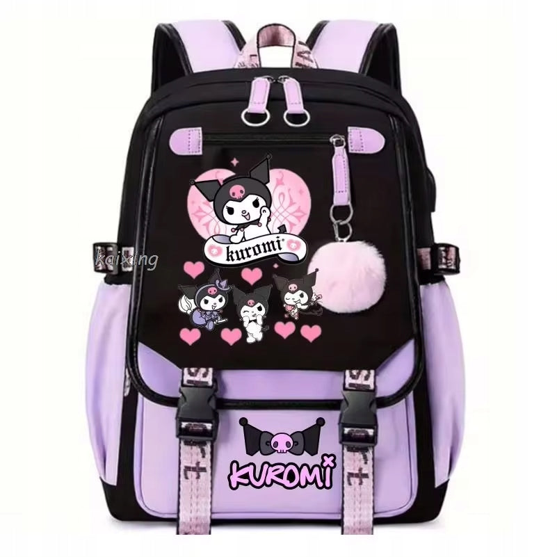 SCHOOL BACKPACK FOR SCHOOL KUROMI POMPON Manufacturer code KARZAR71