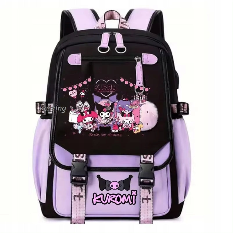 SCHOOL BACKPACK FOR SCHOOL KUROMI POMPON