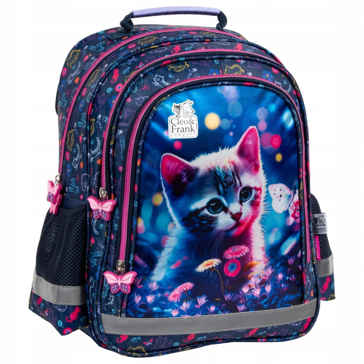 SCHOOL BACKPACK FOR STUDENTS UP TO GRADES 1-3 ELEMENTARY SCHOOLS WITH KITTEN CATS Packaging status original