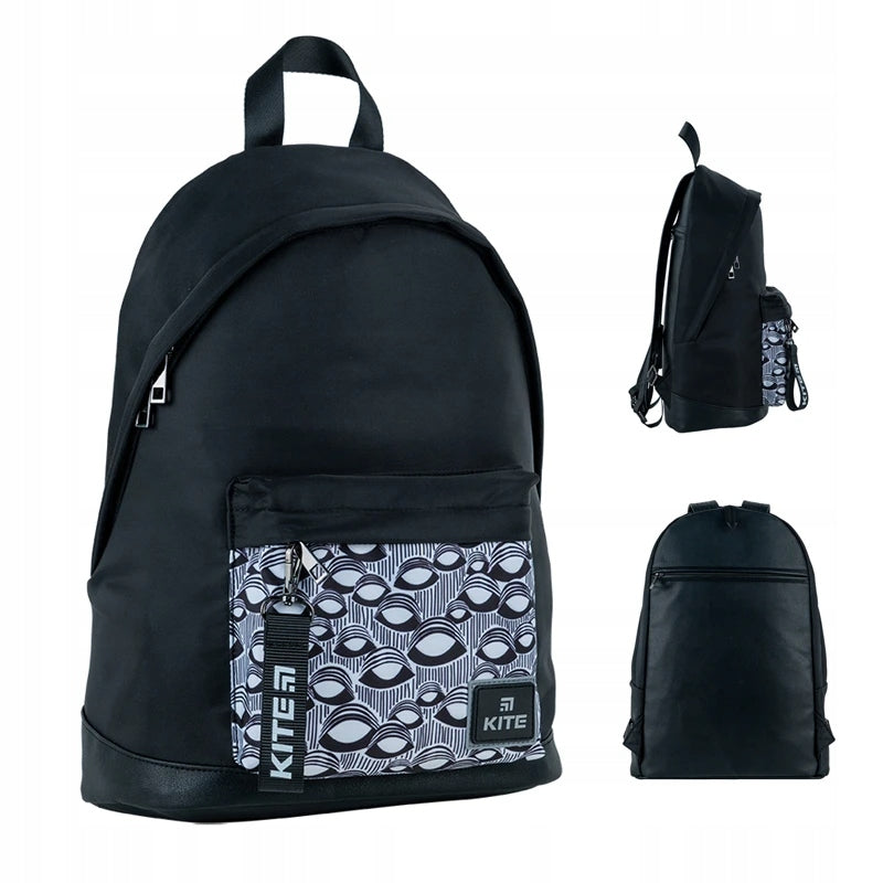 SCHOOL BACKPACK FOR TEENAGERS BLACK STYLISH Kite