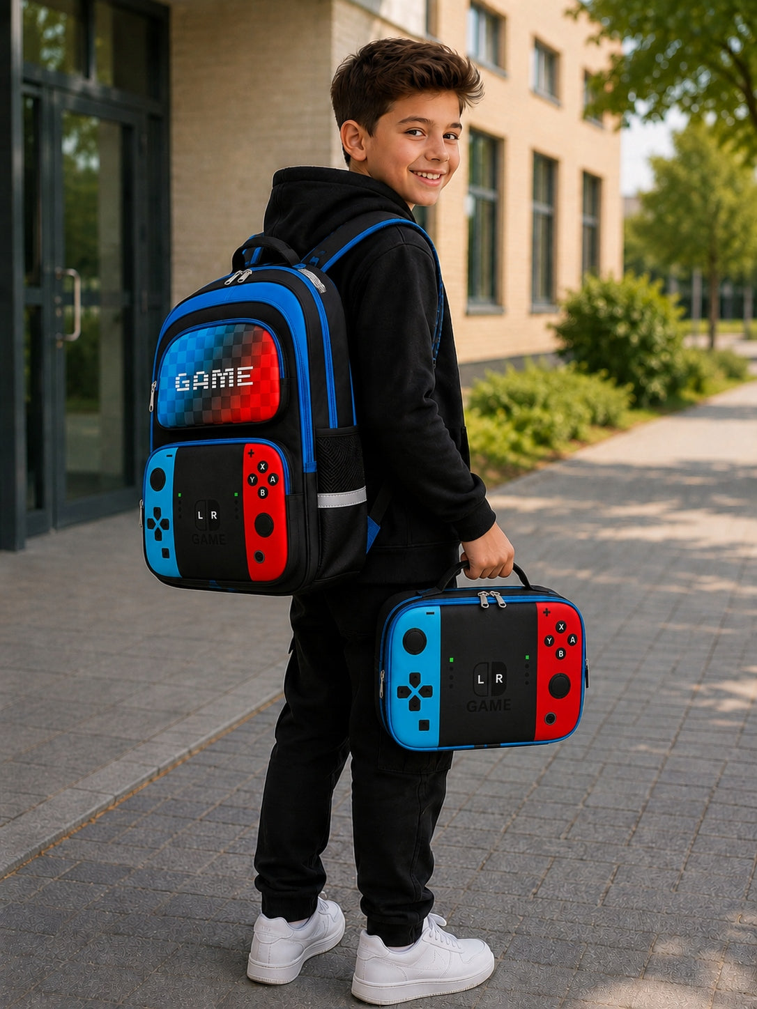 SCHOOL BACKPACK GAMER IN PADS GAME PLAYER PAD LUNCH BOX PENCIL CASE LUNCH NI1 Manufacturer code PLECAK SZKOLNY WIELOKOMOROWY