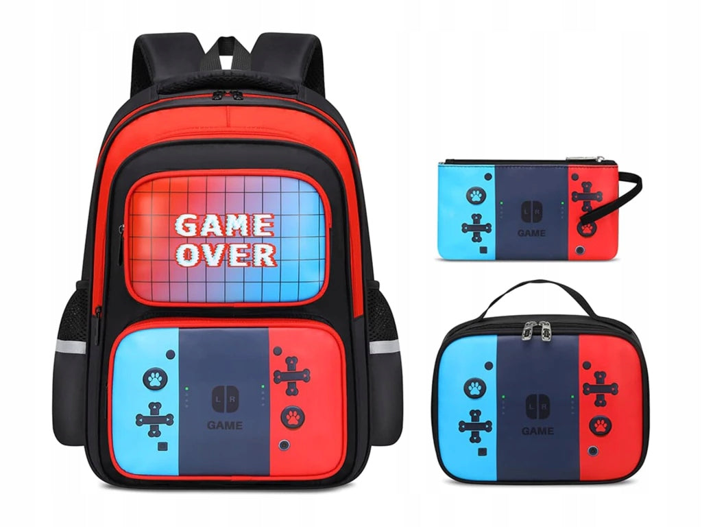SCHOOL BACKPACK GAMER IN PADS GAME PLAYER PAD LUNCHBOX PENCIL CASE LUNCH C Brand Bergens