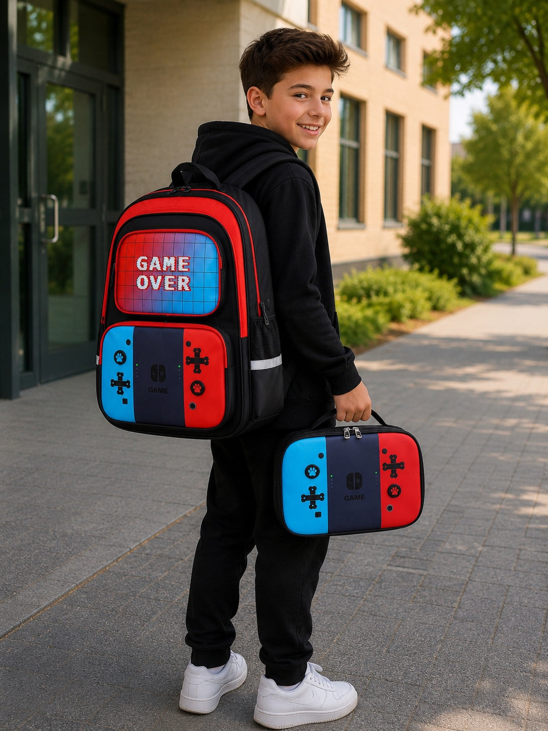 SCHOOL BACKPACK GAMER IN PADS GAME PLAYER PAD LUNCHBOX PENCIL CASE LUNCH C Manufacturer code PLECAK SZKOLNY GAME