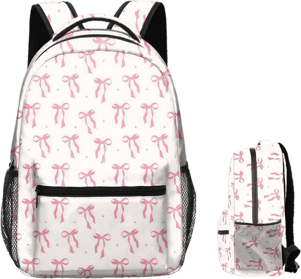 SCHOOL BACKPACK GIRLS BOW PINK WATERPROOF LIGHT