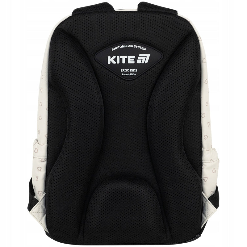 SCHOOL BACKPACK KITE girls up to 1-6th grade with chest strap BEIGE Brand Kite