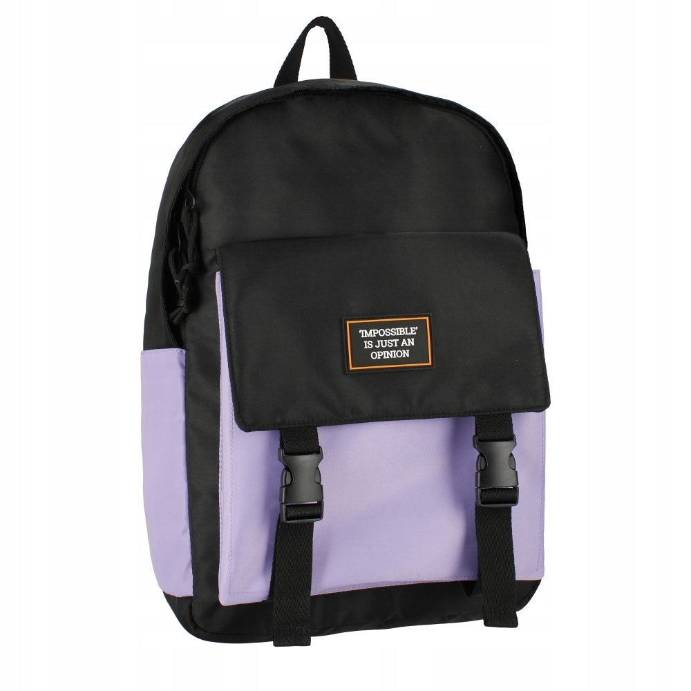 SCHOOL BACKPACK LARGE FOR SCHOOL WITH VIOLET MOTIF BLACK-PURPLE EAN (GTIN) 5905523616712
