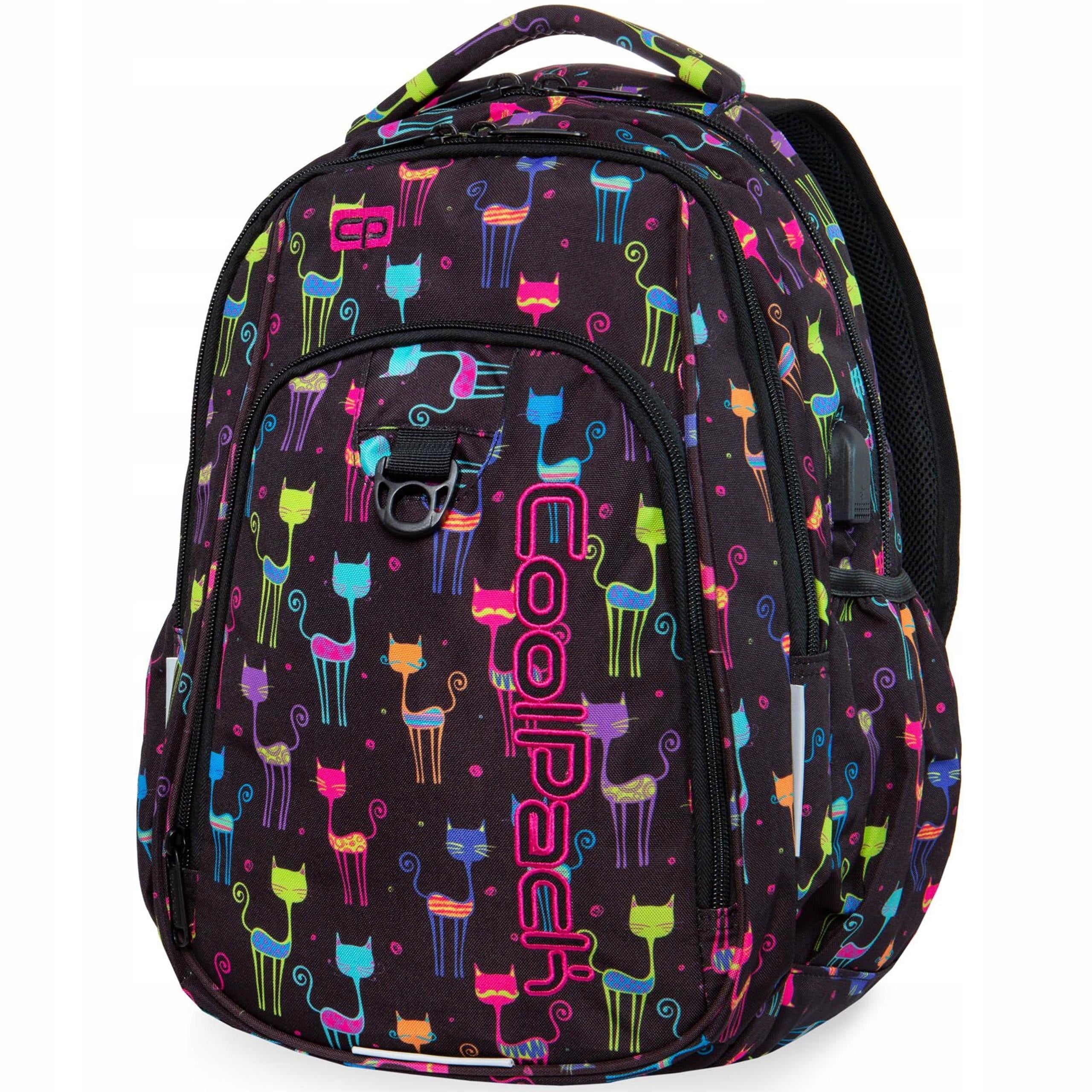 SCHOOL BACKPACK LARGE YOUTH COOLPACK STRIKE L 27L CATS COLORFUL CATS Manufacturer code B18046