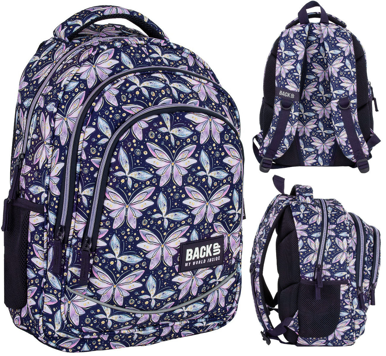 SCHOOL BACKPACK MULTI-CHAMBER BACKUP 26L FAIRIES BUTTERFLIES X04