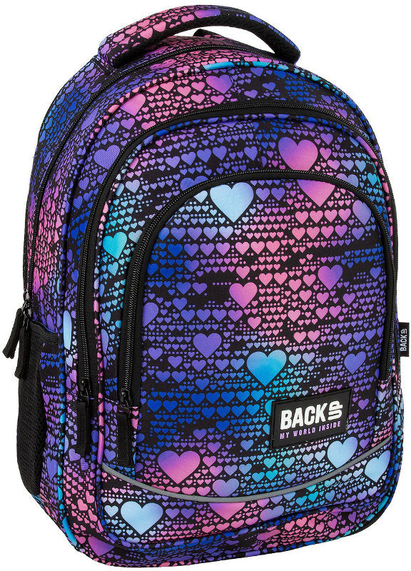 SCHOOL BACKPACK MULTI-CHAMBER BACKUP 26L HEARTS COLORFUL HEARTS HOLO X18 Packaging status original