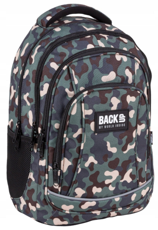 SCHOOL BACKPACK MULTI-CHAMBER BACKUP CAMO A97 ECOLOGY