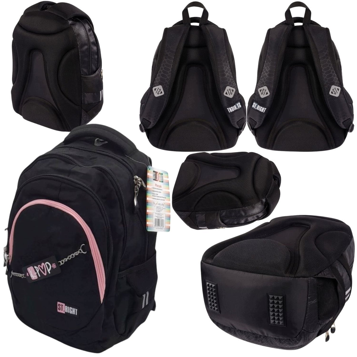 SCHOOL BACKPACK MULTI-CHAMBER SATCHEL FOR GIRLS K-POP PINK 23L