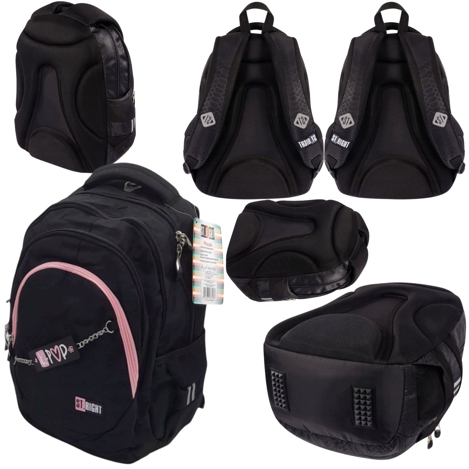 SCHOOL BACKPACK MULTI-CHAMBER SATCHEL FOR GIRLS K-POP PINK 23L