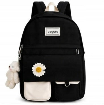 SCHOOL BACKPACK MULTI-CHAMBER SATCHEL FOR GIRLS LARGE WOMEN BLACK Manufacturer code PLECAK SZKOLNY SOK0 D3