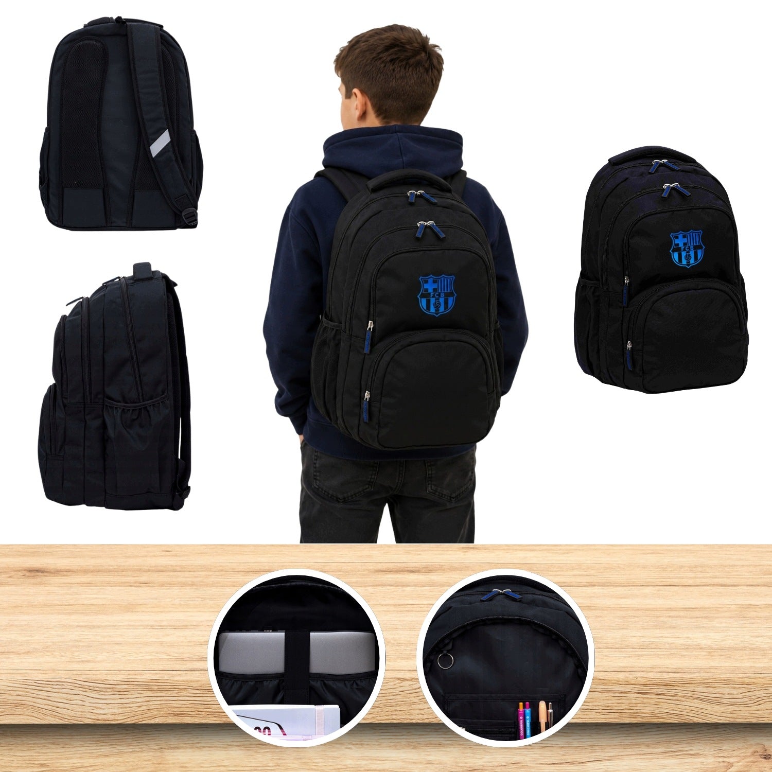 SCHOOL BACKPACK MULTICOLOR ASTRA BLACK BARCELONA