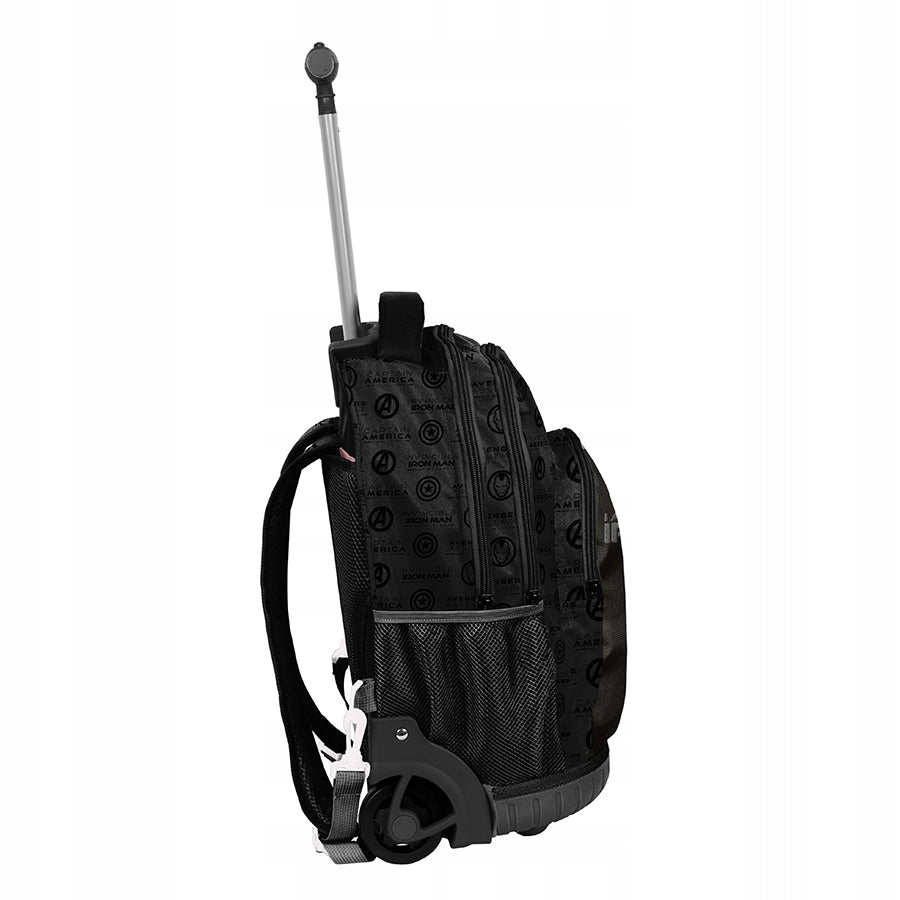 SCHOOL BACKPACK ON WHEELS BEUNIQ IRON MAN YOUTH WITH HANDLE BLACK HOLO Brand BeUniq