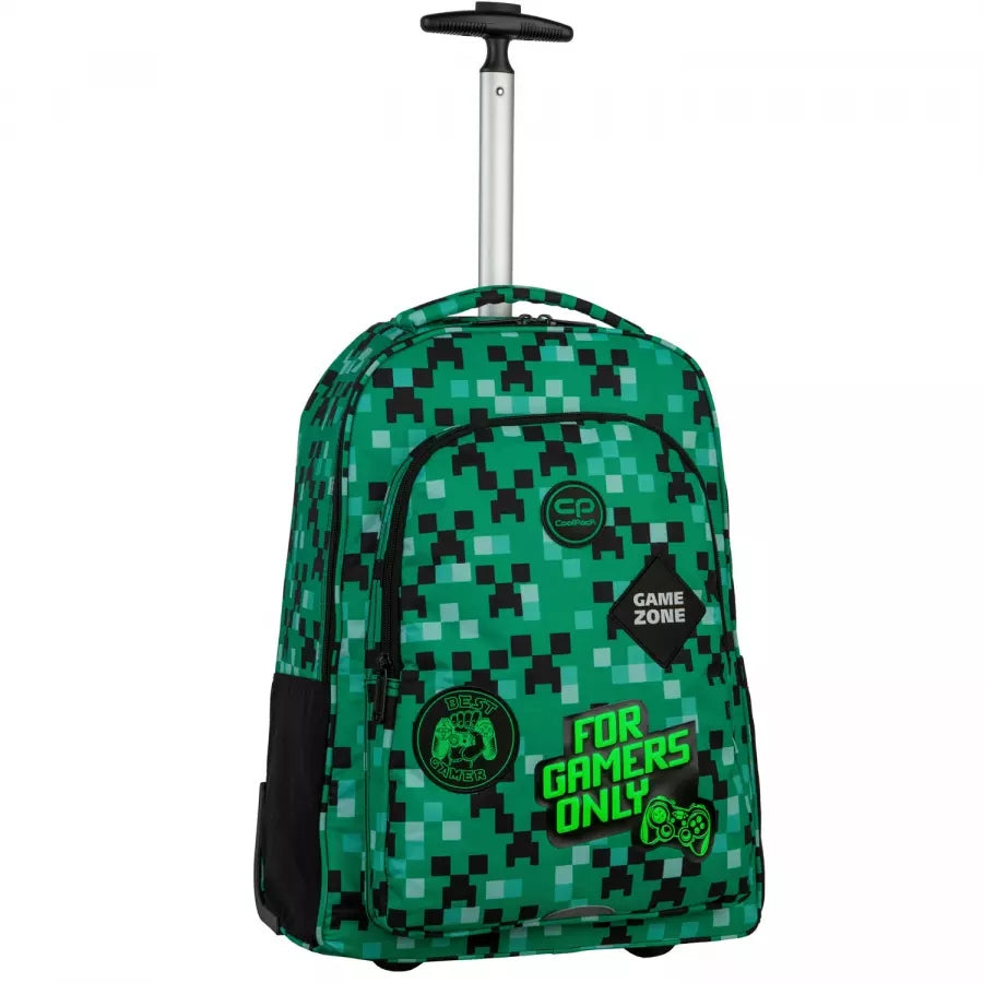 SCHOOL BACKPACK ON WHEELS FOR A BOY IN PIXELS COOLPACK Manufacturer code F124826