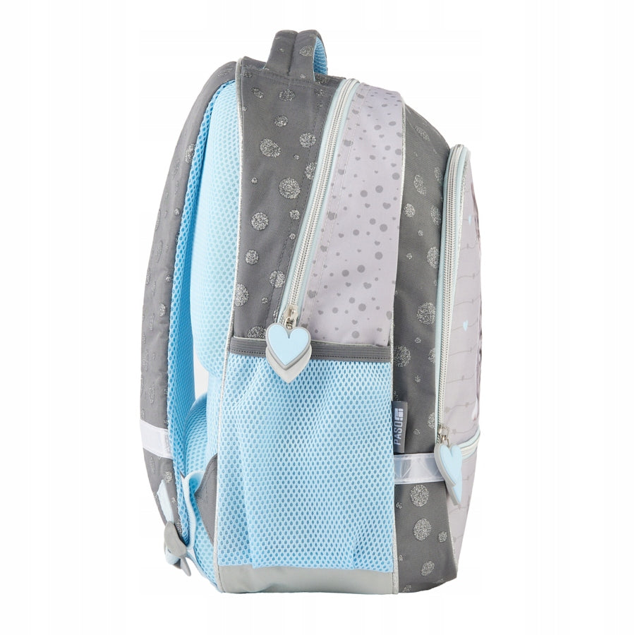 SCHOOL BACKPACK PASO KITTEN FOR GIRLS CLASS 1 2 3 GREY FOR SCHOOL Brand Paso