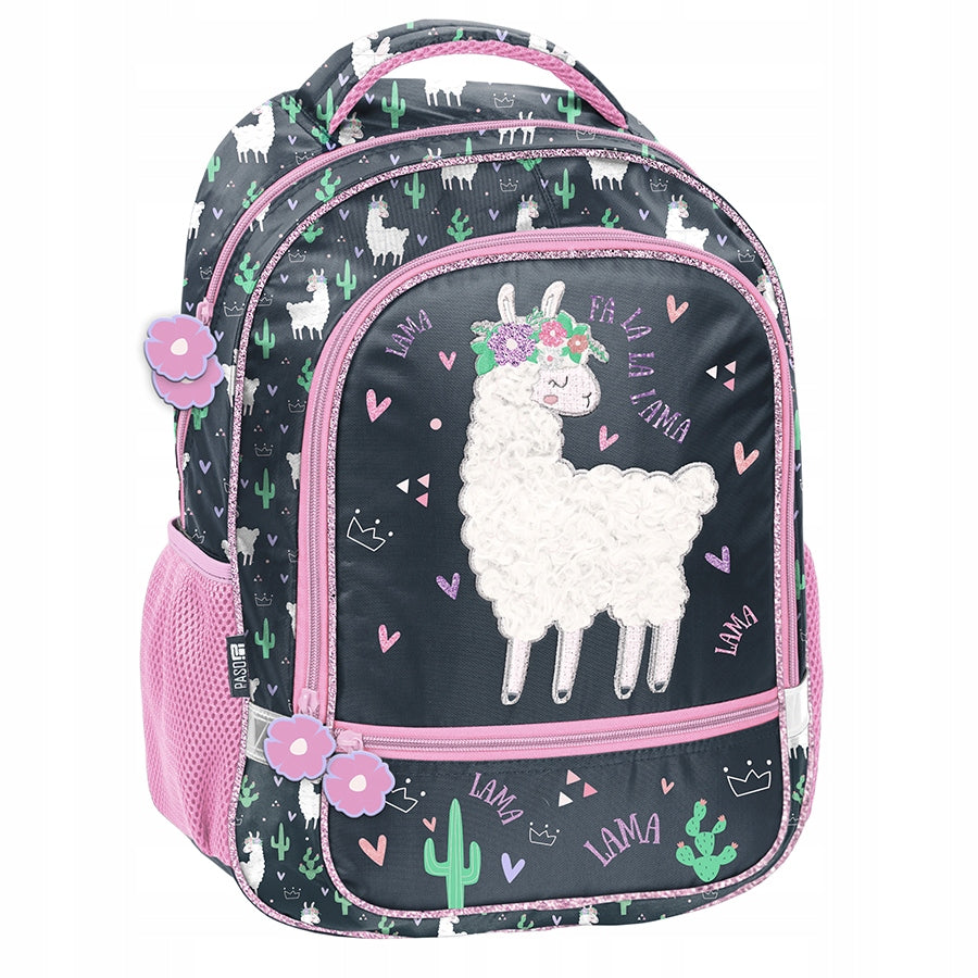 SCHOOL BACKPACK PASO LLAMA FOR GIRLS CLASS 1 2 3 NAVY BLUE FOR SCHOOL