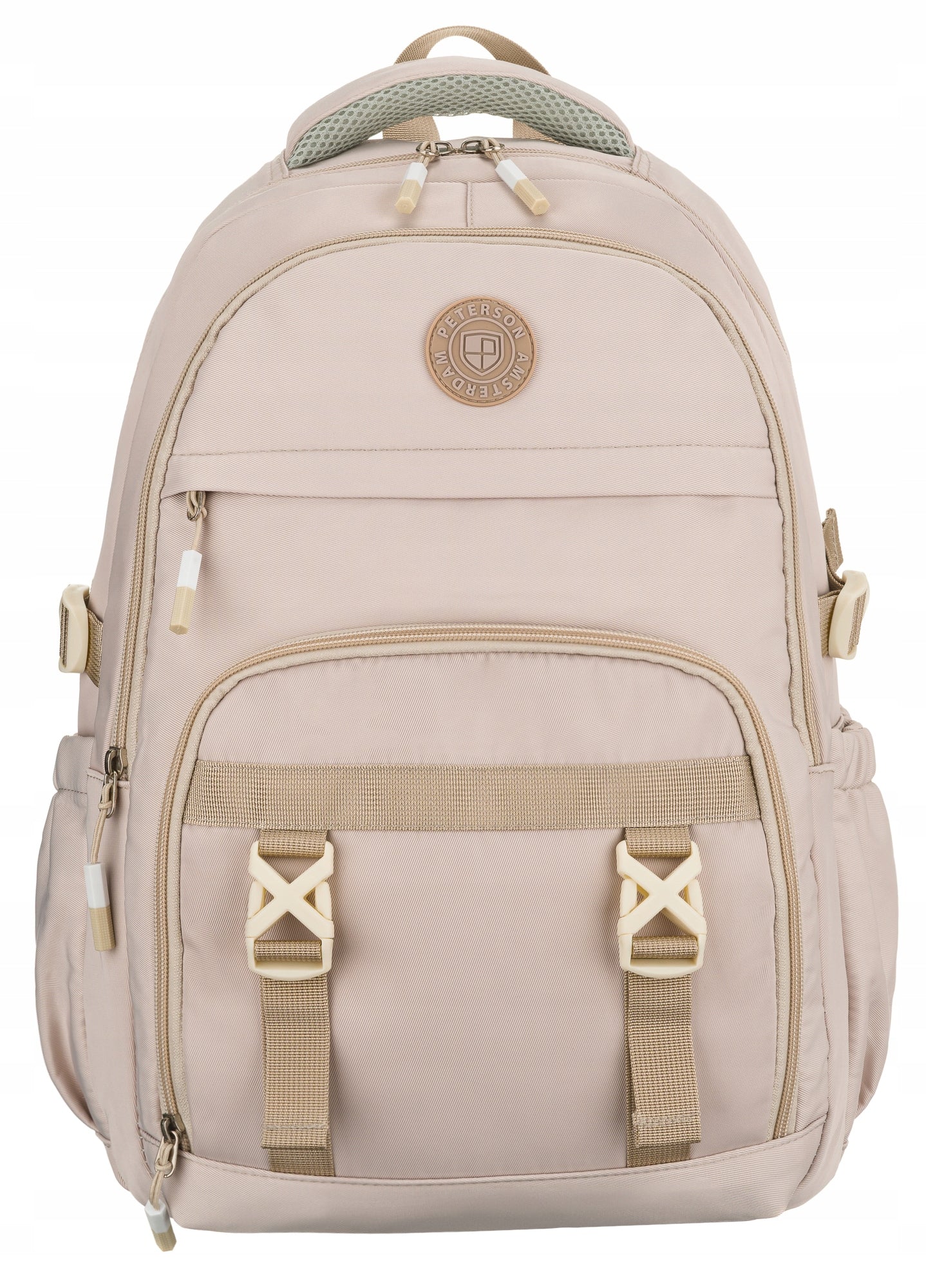 SCHOOL BACKPACK PETERSON SPORTS BEIGE ROOMY 26L FOR YOUTH LAPTOP Manufacturer code Plecak szkolny młodzieżowy 8594 BEIGE