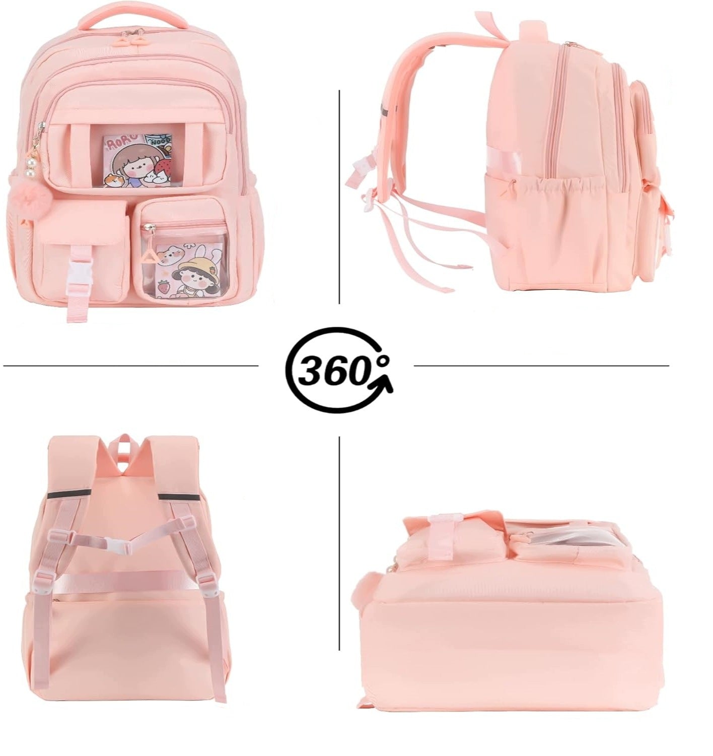 SCHOOL BACKPACK PINK FOR GIRLS ROOMY YOUTH BACK TO SCHOOL Manufacturer code 400520410