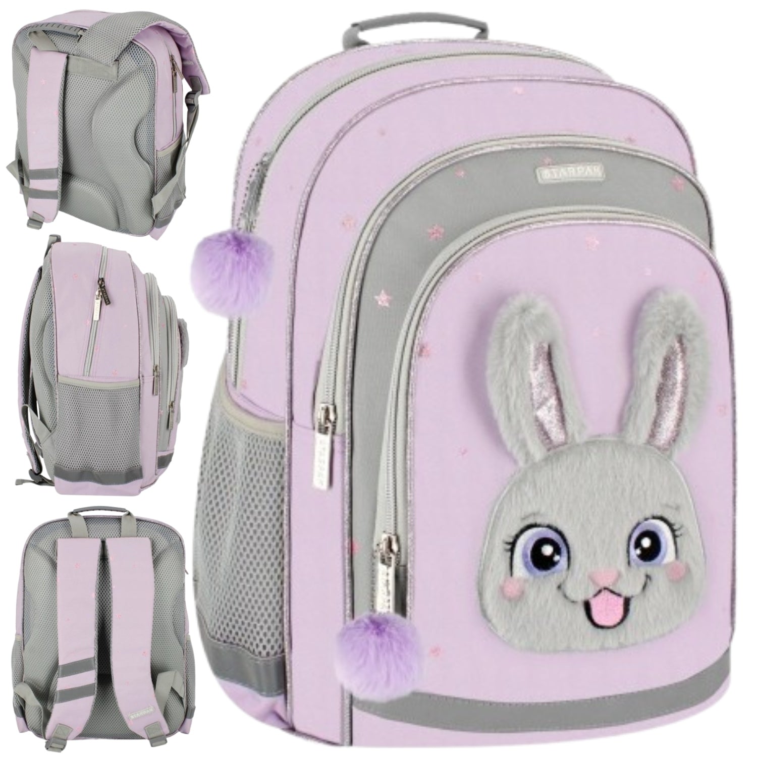 SCHOOL BACKPACK RABBIT FOR GIRLS PURPLE LARGE 23L HARE