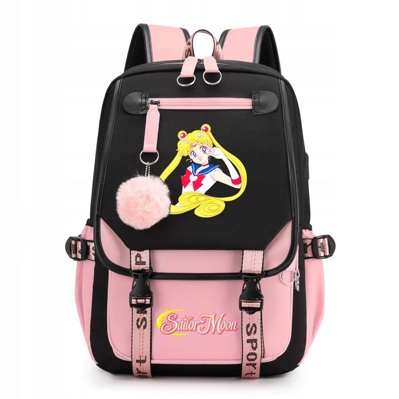 SCHOOL BACKPACK SAILOR MOON USB PATTERNS A4 large high quality Manufacturer code fyu7jfgthtyjfg