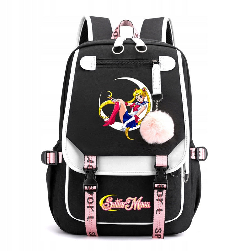 SCHOOL BACKPACK SAILOR MOON USB PATTERNS A4 large high quality
