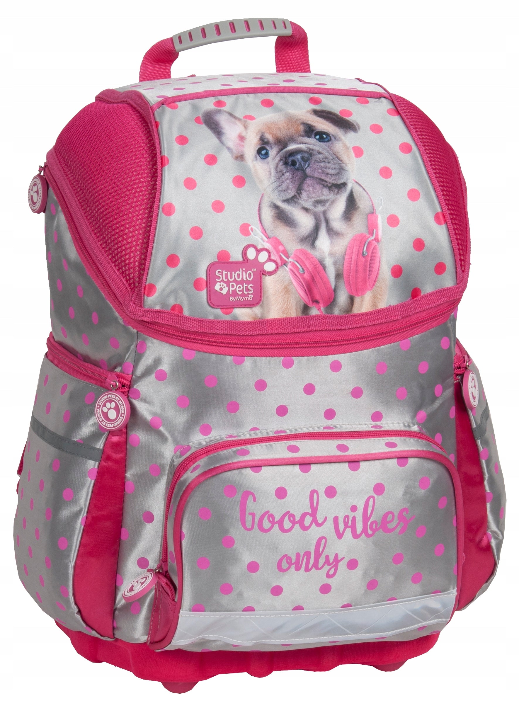 SCHOOL BACKPACK SATCHEL 3in1 WITH DOG PENCIL CASE BAG FOR GIRLS A4 Packaging status original