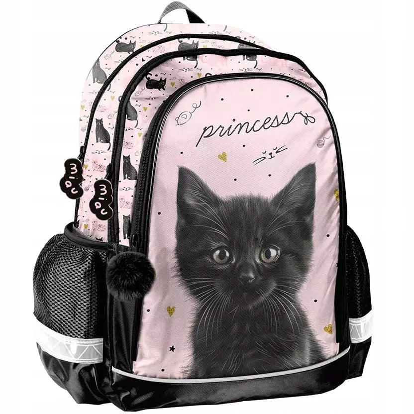 SCHOOL BACKPACK SATCHEL CLASS 1 3 FOR GIRLS BLACK CAT KITTEN Manufacturer code PP26BC-081
