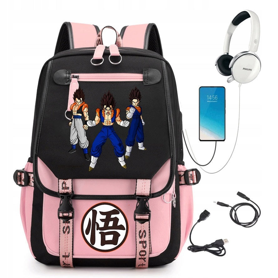 SCHOOL BACKPACK SATCHEL DRAGON BALL USB PATTERNS A4 LARGE high quality Brand no brand