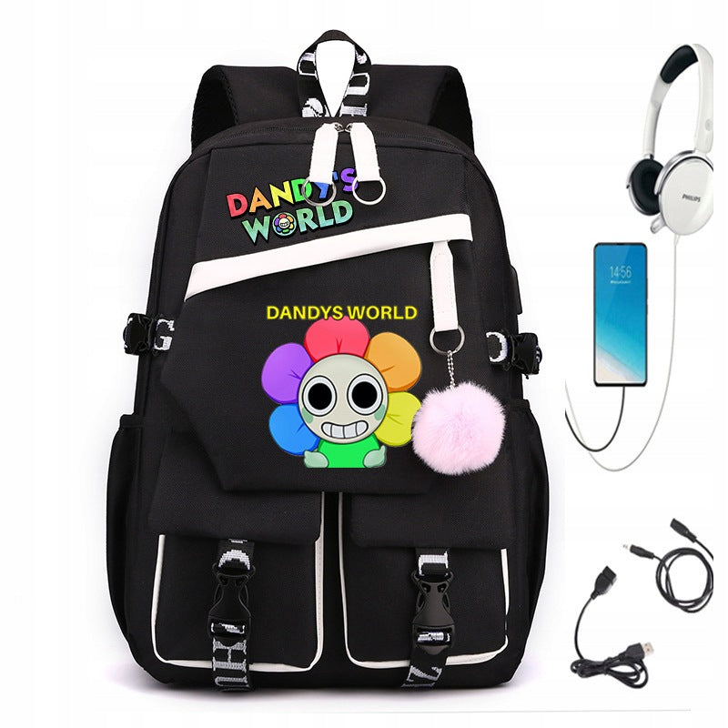SCHOOL BACKPACK SATCHEL Dandy's World USB PATTERNS A4 LARGE COLORS MANY STYLE Manufacturer code dhrty54y