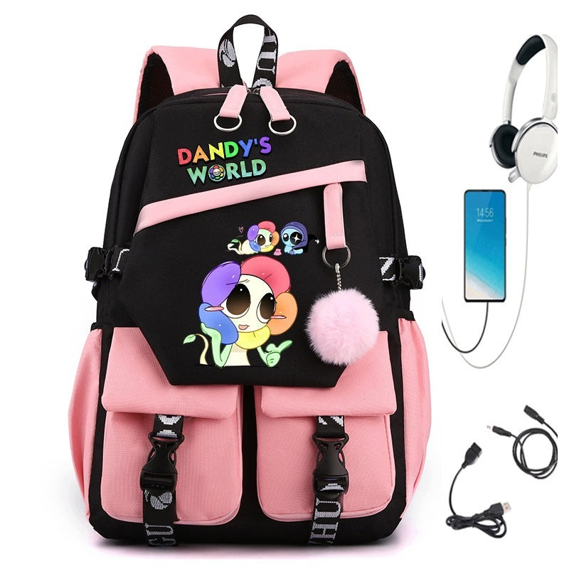 SCHOOL BACKPACK SATCHEL Dandy's World USB PATTERNS A4 LARGE COLORS MANY STYLE