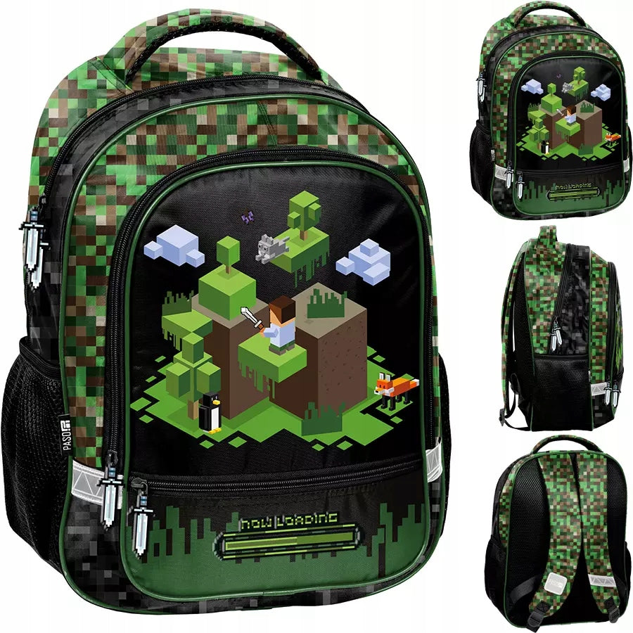 SCHOOL BACKPACK SATCHEL FOR BOY CLASS 1 3 PIXEL PIXELS GAME FOR PLAYER