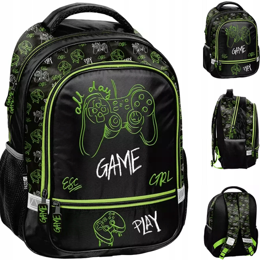 SCHOOL BACKPACK SATCHEL FOR BOY FOR PLAYER PLAY GAME PAD PIXELS