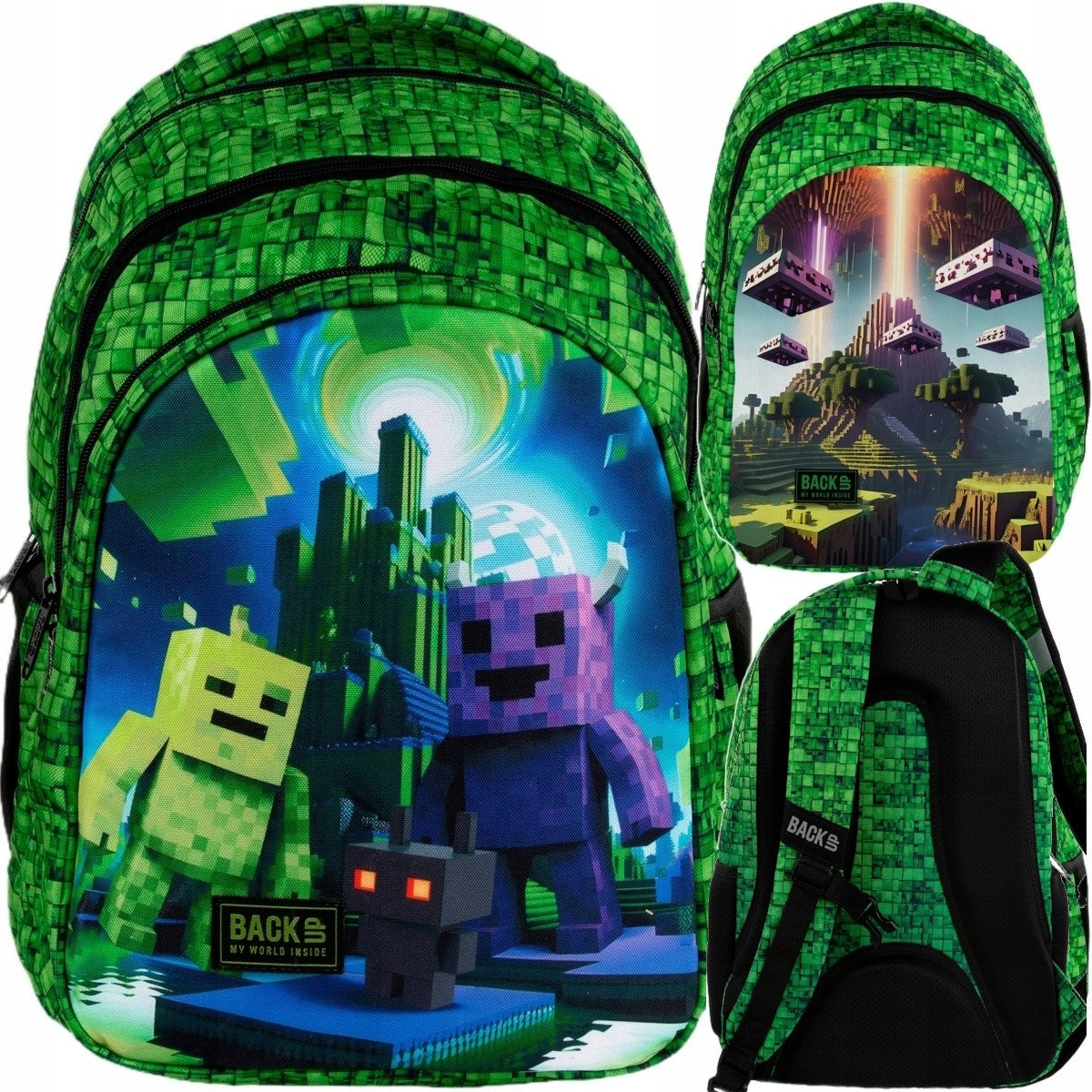 SCHOOL BACKPACK SATCHEL FOR BOY PIXEL GAME FOR PLAYER 3in1 Manufacturer code PLB8D64