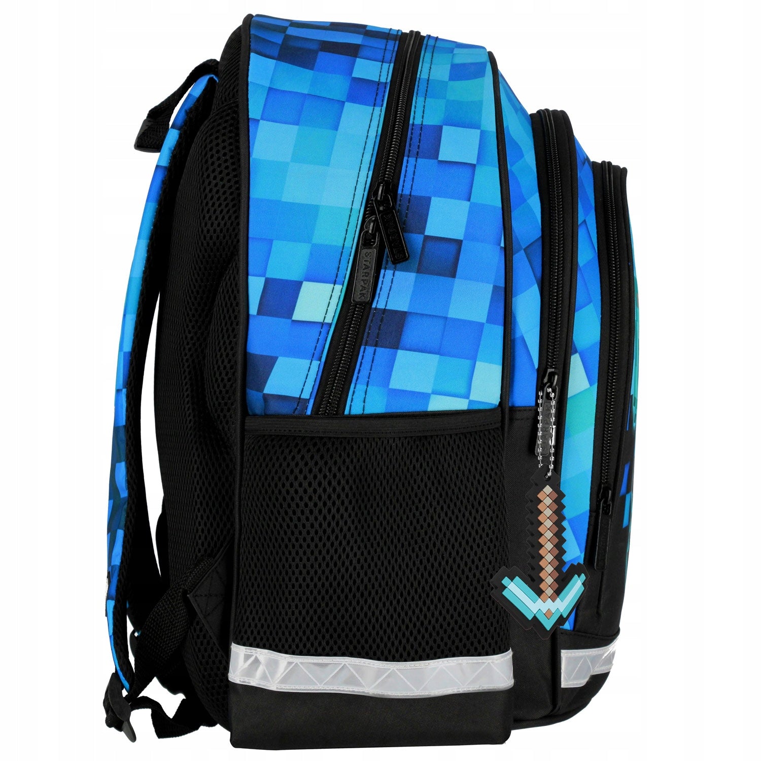 SCHOOL BACKPACK SATCHEL FOR BOY PIXELS GAME PIXEL BLUE Manufacturer code 552609