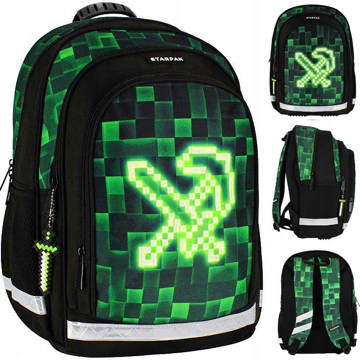 SCHOOL BACKPACK SATCHEL FOR BOY PIXELS GAME