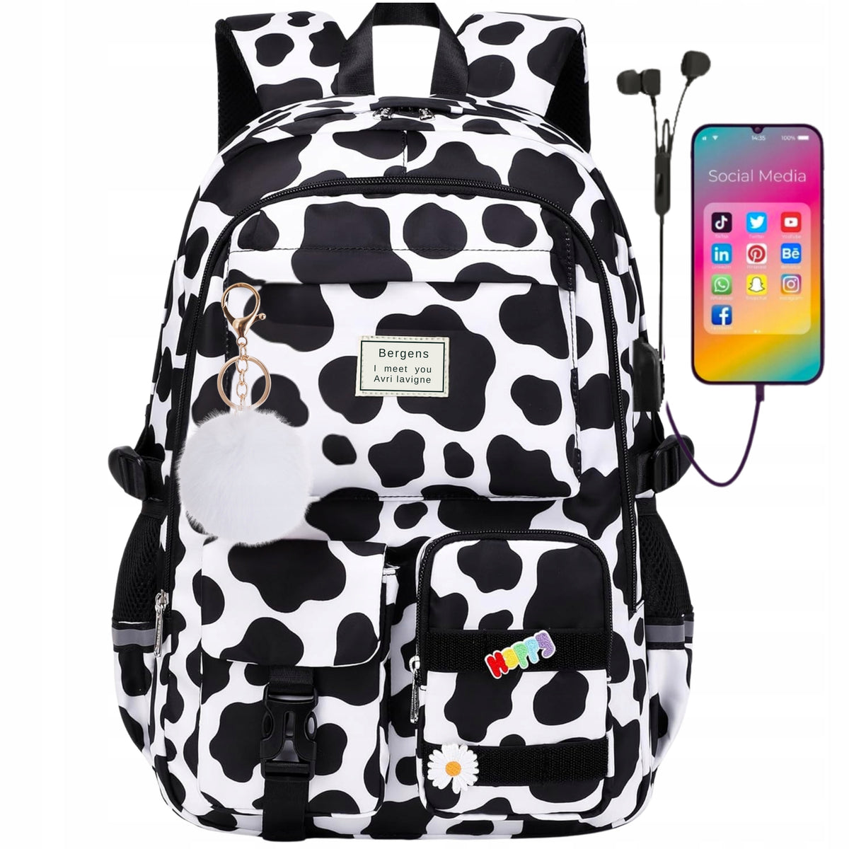 SCHOOL BACKPACK SATCHEL FOR GIRL PENCIL CASE LUNCHBOX BREAKFAST 9in1 Manufacturer code PLECAK SZKOLNY PIÓRNIK ŚNIADANIÓWKA BERGENS