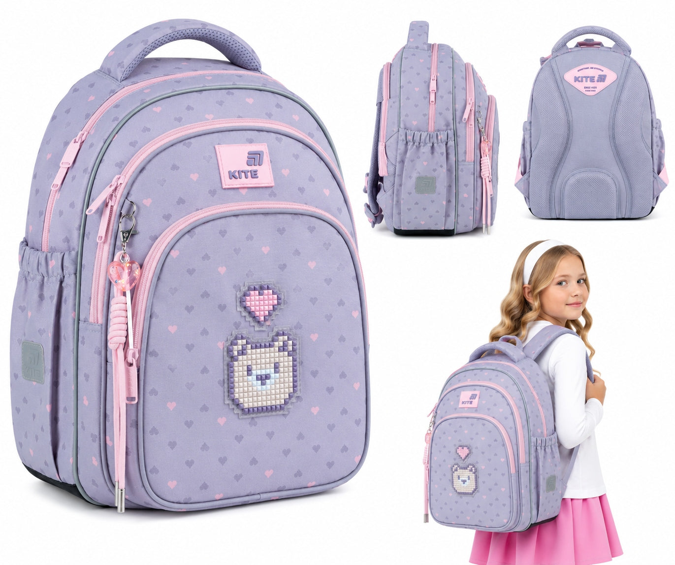 SCHOOL BACKPACK SATCHEL FOR GIRLS 1 2 3 ORTHOPAEDIC CLASS KITE