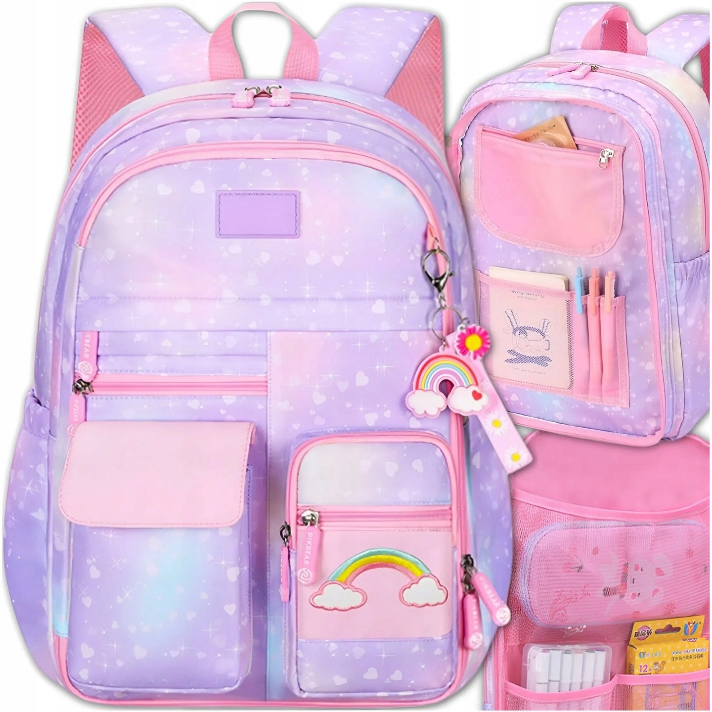 SCHOOL BACKPACK SATCHEL FOR GIRLS CLASS 1-3 MULTI-CHAMBERS FOR SCHOOL Manufacturer code PLECAK SZKOLNY TORNISTER DZIEWCZĘCY DO SZKOŁY